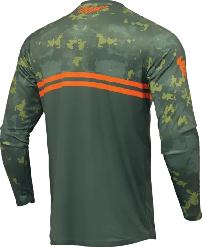 Motocross Jersey THOR SECTOR DIGI GREEN/ORANGE