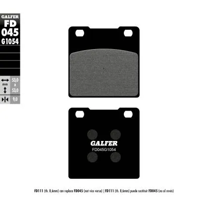 Μπροστινά/Πίσω Τακάκια Μοτοσικλέτας Galfer SEMI METAL FD045G1054