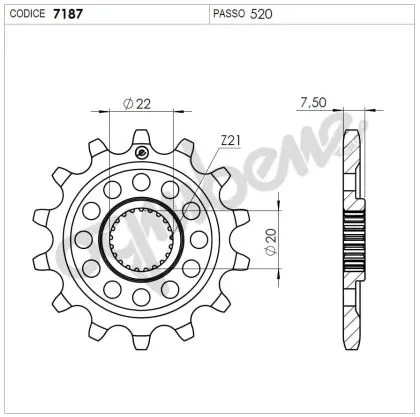 Front sprocket (pinion) TROFEO 367187Z12