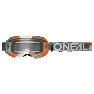 Motocross Goggles O'NEAL B-10 DUPLEX WHITE/GRAY/ORANGE - CLEAR V.24