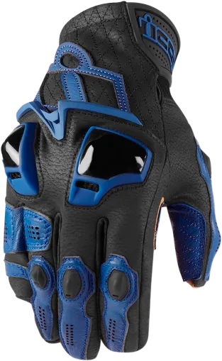 Кожени мото ръкавици ICON HYPERSPORT SHORT - BLUE