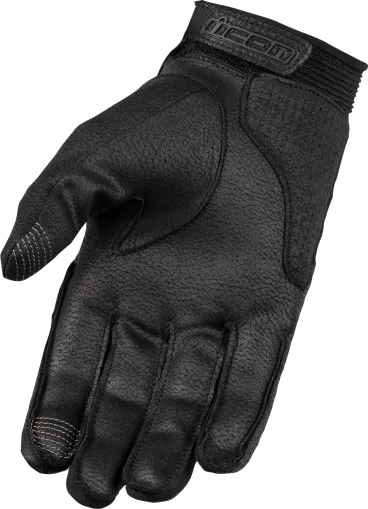 Leather motorcycle gloves ICON SUPERDUTY3 - BLACK