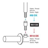 Mirror Adapter 10mm Right > 8mm Right Thread 90150