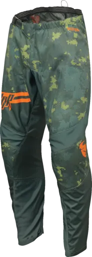 Pantaloni de motocross THOR SECTOR DIGI VERDE/ORANGE