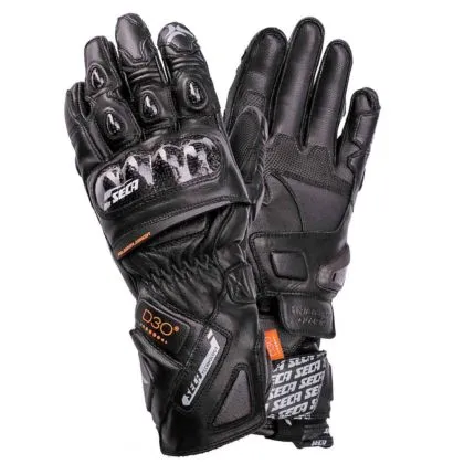 Leather gloves SECA TRACKDAY BLACK