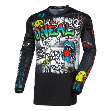 Motocross shirt O`NEAL ELEMENT RANCID BLACK/WHITE