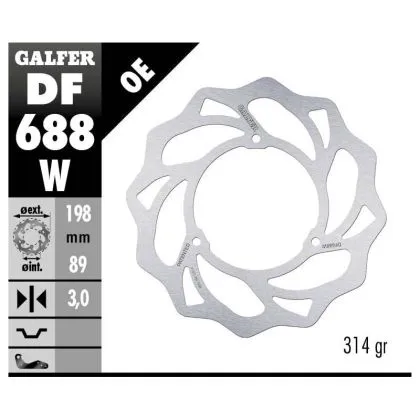 Disc frana fata Galfer WAVE FIXED DISC WAVE FIXED 198x3mm DF688W