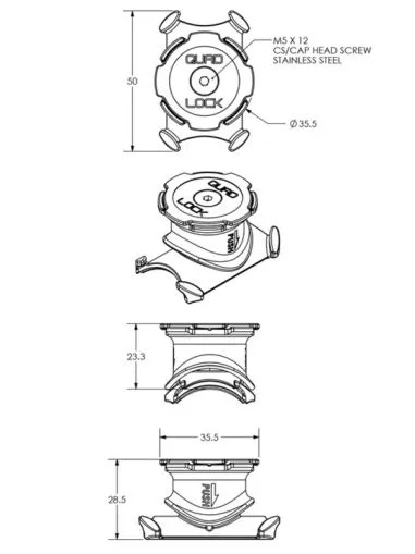 Σύστημα στήριξης τιμονιού ποδηλάτου QUAD LOCK/Stem Mount