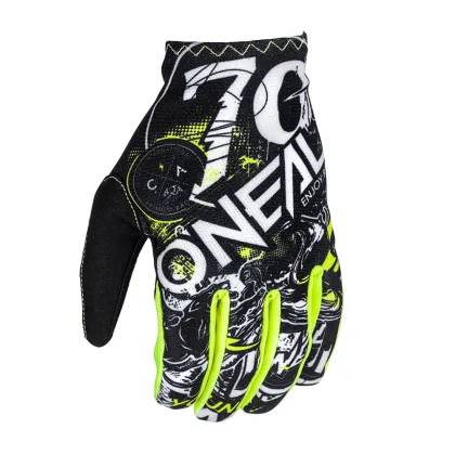 Kids Motocross Gloves O'NEAL MATRIX ATTACK BLACK/HI-VIZ