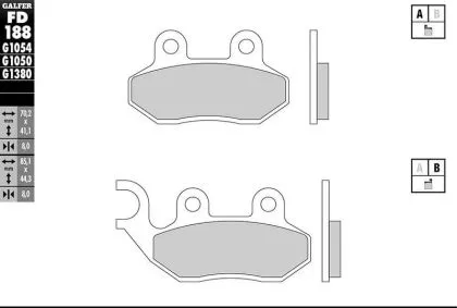 Front motorcycle pads Galfer SEMI METAL FD188G1054