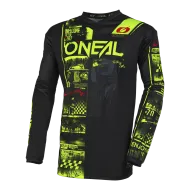 Motocross shirt O'NEAL ELEMENT ATTACK V.23 BLACK/NEON YELLOW