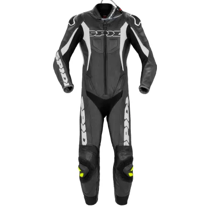 SPIDI SPORT WARRIOR PERFORATED PRO ΜΑΥΡΟ/ΛΕΥΚΟ δερμάτινο καμπούρι στολή