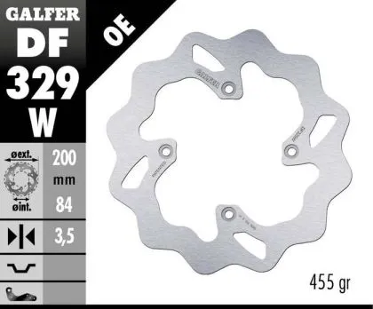 Заден спирачен диск Galfer WAVE FIXED  DISC WAVE FIXED 200x3,5mm DF329W