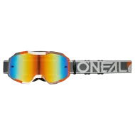 Motocross Goggles O'NEAL B-10 DUPLEX WHITE/GRAY/ORANGE - RADIUM RED V.24