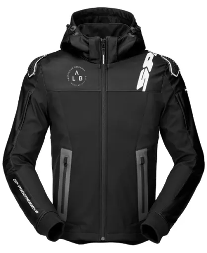 Geaca textila moto SPIDI HOODIE WARRIOR NEGRU/ALB