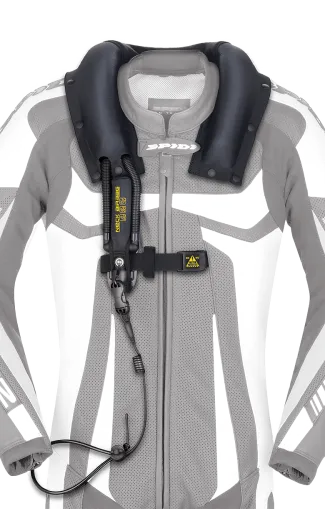 Кожен мото екип с гърбица SPIDI T-2 Neck Dps Airbag ACID GREEN/BLACK