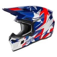 Κράνος Motocross O'NEAL 3SERIES RIDE ΜΠΛΕ/ΛΕΥΚΟ/ΚΟΚΚΙΝΟ V.24