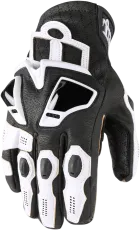 Leather motorcycle gloves ICON HYPERSPORT SHORT - WHITE