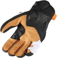 Leather motorcycle gloves ICON HYPERSPORT SHORT - WHITE