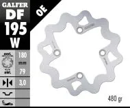 Front/Rear Brake Disc Galfer WAVE FIXED DISC WAVE FIXED 180x3mm DF195W