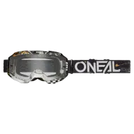 Motocross goggles O'NEAL B-10 ATTACK BLACK/WHITE - CLEAR V.24