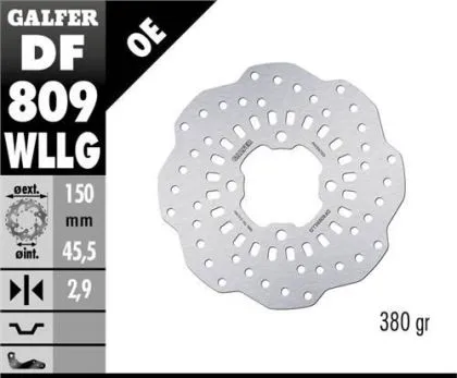 Заден спирачен диск Galfer WAVE FIXED FULL TYPE 150x2.9mm DF809WLLG