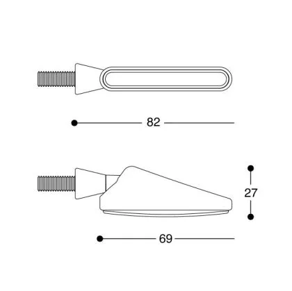 Ένδειξη μοτοσικλέτας LED BARRACUDA SQB-LED BASIC