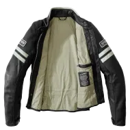 Geacă motocicletă damă din piele SPIDI VINTAGE Ice/Black
