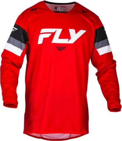 FLY RACING Kinetic Prix children's motocross shirt- Red/Grey/White
