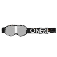 Children's cross goggles O'NEAL B-10 ATTACK BLACK/WHITE - SILVER MIRROR V.24