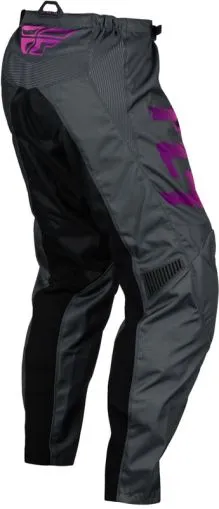 FLY RACING F-16 Riding Motocross Breeches for Kids - Grey/Charcoal/Pink