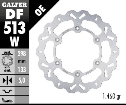 Заден спирачен диск Galfer WAVE FIXED  DISC WAVE FIXED 298x5mm DF513W