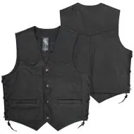 Vesta moto din piele A-PRO WILD BLACK