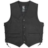 Vesta moto din piele A-PRO WILD BLACK