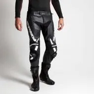 Pantaloni din piele SPIDI RR PRO WARRIOR NEGRU/ALB