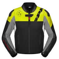 Geacă moto din piele SPIDI DP PROGRESSIVE HYBRID PERFORATED Negru/Fluo