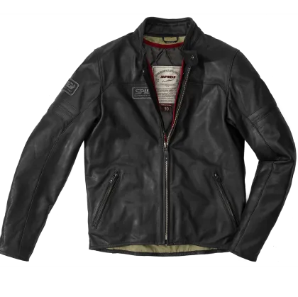 Leather motorcycle jacket SPIDI VINTAGE Black