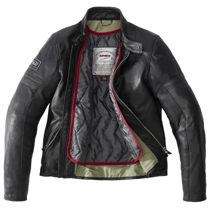 Leather motorcycle jacket SPIDI VINTAGE Black