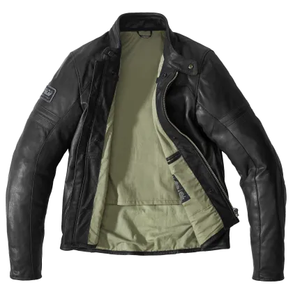 Leather motorcycle jacket SPIDI VINTAGE Black