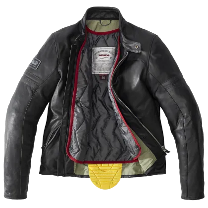 Leather motorcycle jacket SPIDI VINTAGE Black