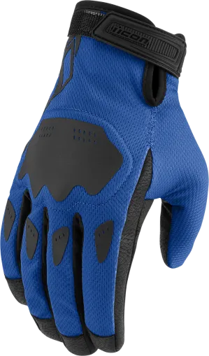 Motorcycle gloves ICON HOOLIGAN CE - BLUE