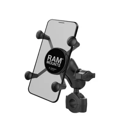 RAM-MOUNTS X-Grip Τηλέφωνο Μοτοσικλέτας RAM-B-408-75-1-A-UN7U με RAM Torque Base Railing Μέγεθος B