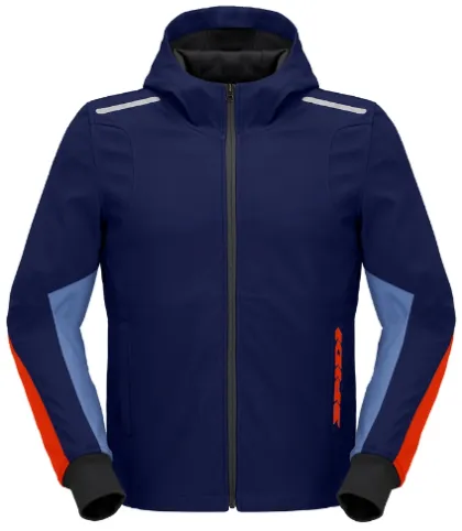 Motorcycle sweatshirt SPIDI HOODIE ARMOR LIGHT Navy/Red