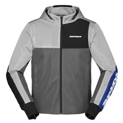 Motorcycle sweatshirt SPIDI HOODIE NET GRAY/BLUE