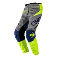 Pantaloni Motocross O'NEAL ELEMENT FACTOR GRI/ALBASTRU/GALBEN NEON