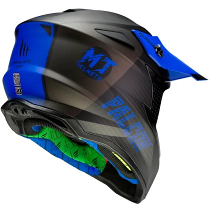 Casca motocross MT FALCON SYSTEM-MAT ALBASTRU