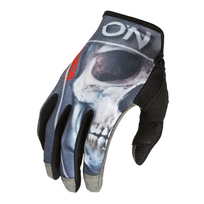 Motocross Gloves O'NEAL MAYHEM BONES V.22 BLACK/RED