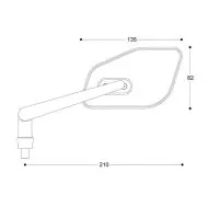Motorcycle mirrors BARRACUDA SKIN-Z B-LUX BLACK