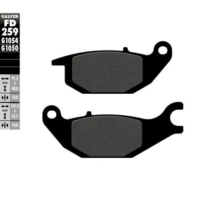 Front/Rear Motorcycle Pads Galfer SEMI METAL FD259G1054