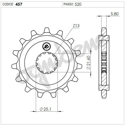 Μπροστινό γρανάζι (pinion) TROFEO 360457R16